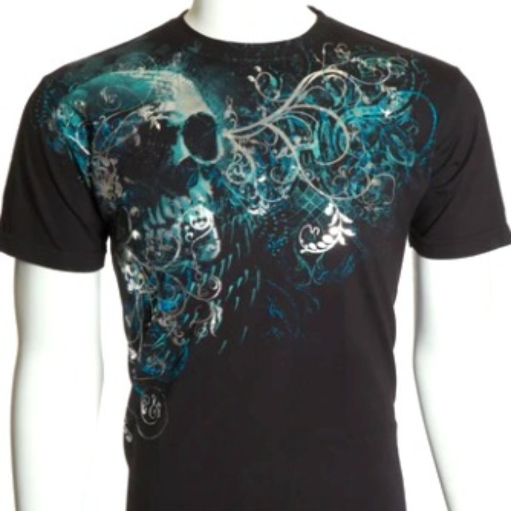 ARCHAIC BY AFFLICTION Mens Short Sleeve MOURNFUL Crewneck T-Shirt